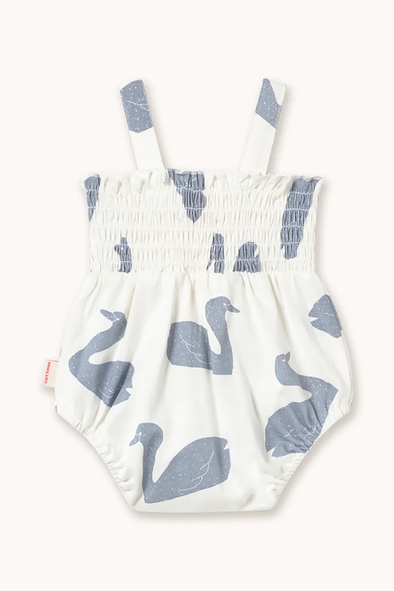 Tinycottons body din bumbac pentru bebeluși BIG SWANS KNITTED BODY SS26.004 alb SS26