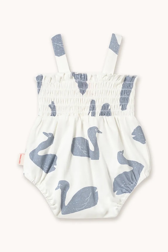 Tinycottons body din bumbac pentru bebeluși BIG SWANS KNITTED BODY SS26.004 alb SS26