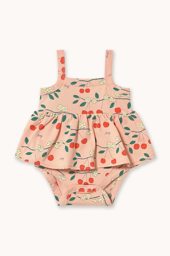 Tinycottons body din bumbac pentru bebeluși CHERRY TREES BODY roz SS26.016