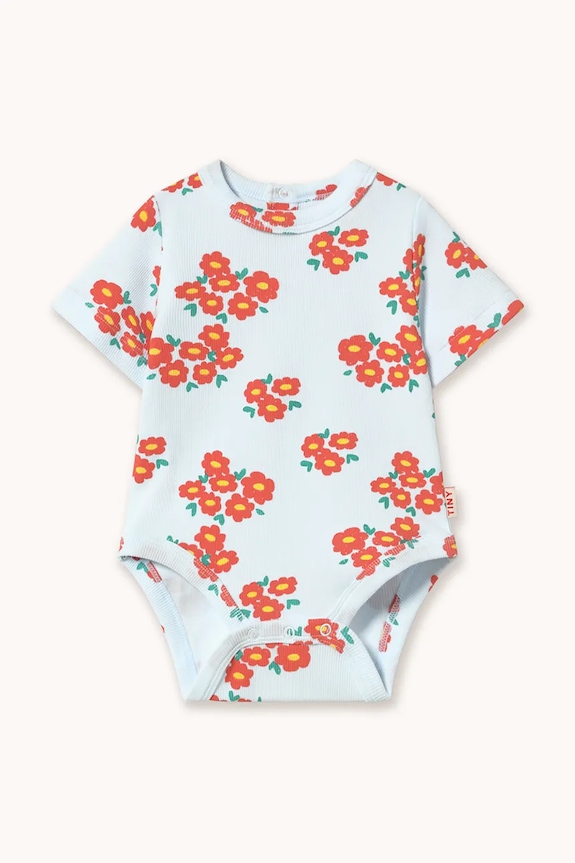 Tinycottons body bebe BLOSSOMS RIB BODY alb SS26.093