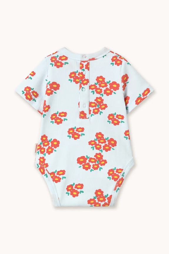 Tinycottons body bebe BLOSSOMS RIB BODY SS26.093 alb SS26