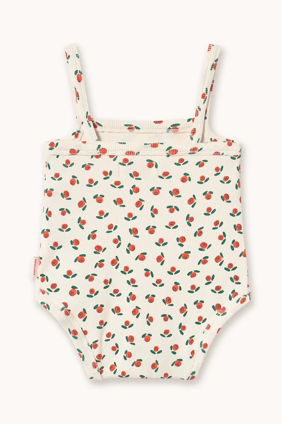 Tinycottons body bebe TINY ROSES RIB SLEEVELESS BODY SS26.102 alb SS26