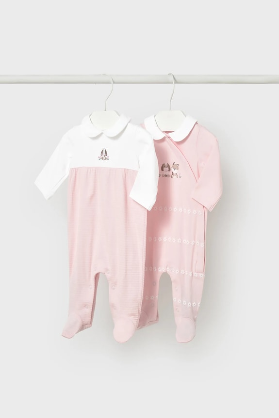 Mayoral Newborn śpioszki niemowlęce 2-pack 2-pack różowy 1703.2D.Newborn.PPY2