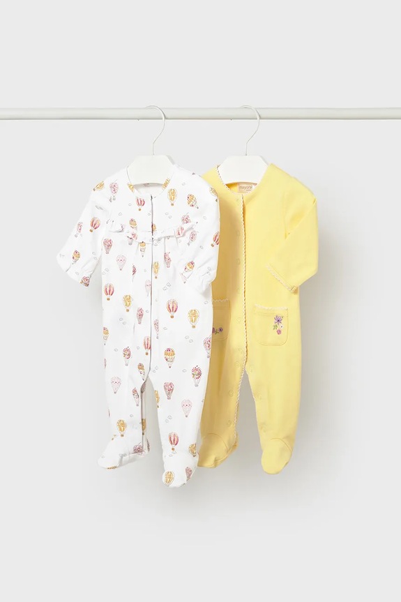 Φόρμες μωρού Mayoral Newborn 2-pack 2-pack κίτρινο 1708.2G.Newborn.PPY2