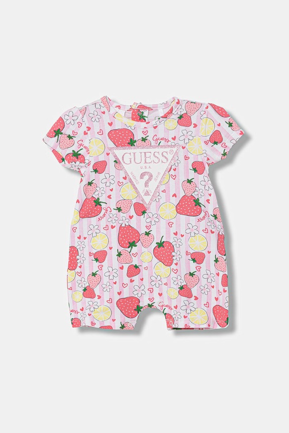 Guess rampers niemowlęcy bawełniany z elastanem różowy S6GG01.K6YW4.PPY2.M
