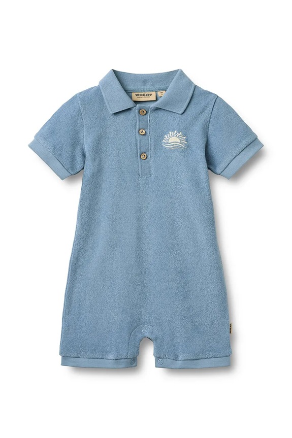 Wheat pajacyk dziecięcy bawełniany 6986.063.GOTS niebieski SS26