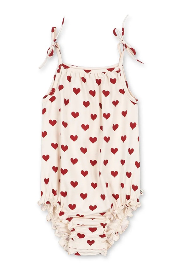 Konges Sløjd body detské bavlnené s elastanom BASIC STRAP BODY GOTS ružová KS105285.PPY2