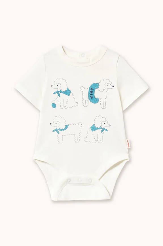 Tinycottons body din bumbac pentru bebeluși POODLE GRAPHIC BODY alb SS26.048