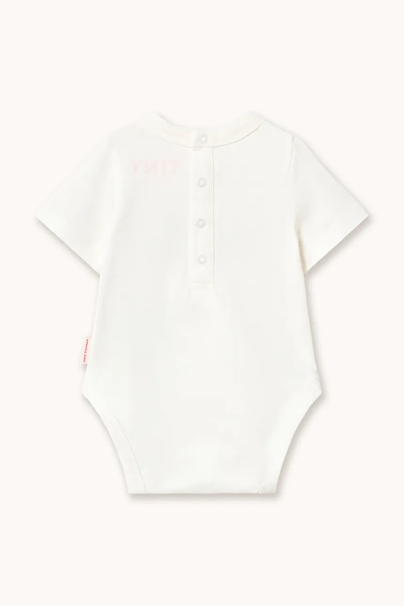 Tinycottons body din bumbac pentru bebeluși POODLE GRAPHIC BODY SS26.048 alb SS26