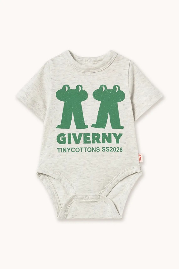 Tinycottons body di cotone neonato/a FROG & FROG GRAPHIC BODY grigio SS26.055