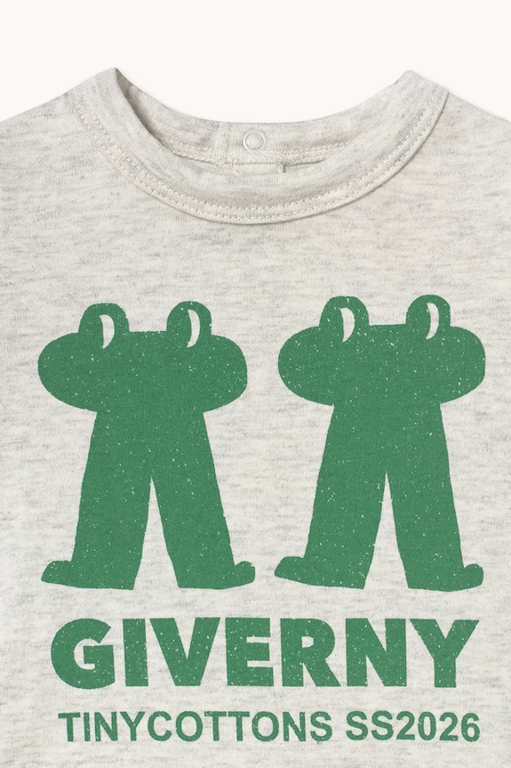BIMBA Tinycottons body di cotone neonato/a FROG & FROG GRAPHIC BODY SS26.055 grigio