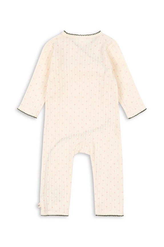 Bombažen pajac za dojenčka Konges Sløjd MINNIE NEWBORN ONESIE GOTS KS105004.PPY2 bež SS26