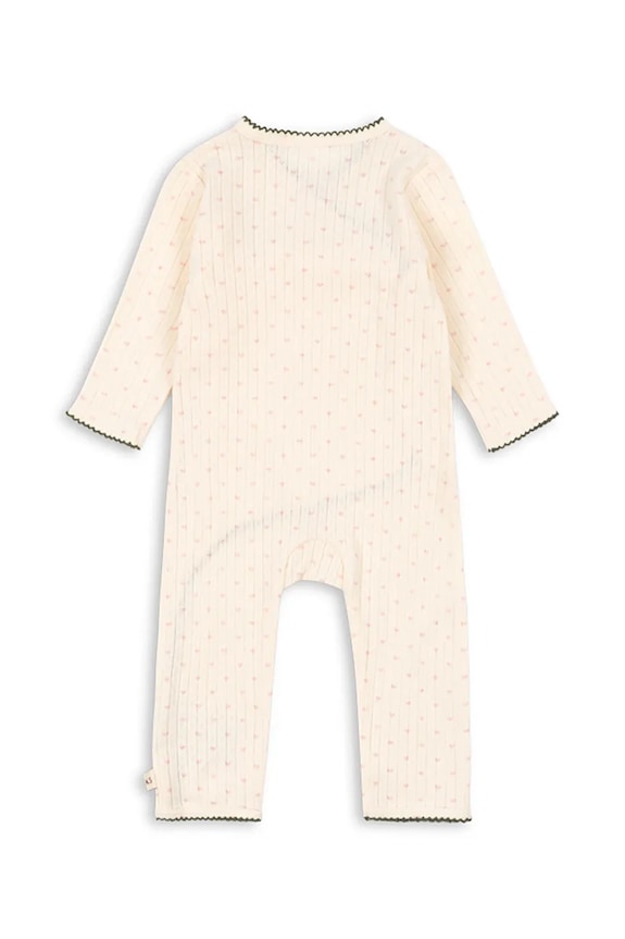 Bombažen pajac za dojenčka Konges Sløjd MINNIE NEWBORN ONESIE GOTS KS105004.PPY2 bež SS26