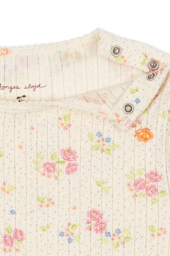 Konges Sløjd pajacyk niemowlęcy bawełniany MINNIE ONESIE GOTS beżowy KS105005.PPY2