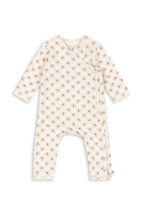 Kombinezon za bebe Konges Sløjd BASIC NEWBORN ONESIE GOTS KS104675.PPY2 bež SS26