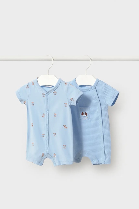 Mayoral Newborn rampers niemowlęcy 2-pack 2-pack niebieski 1719.1E.Newborn.PPY2