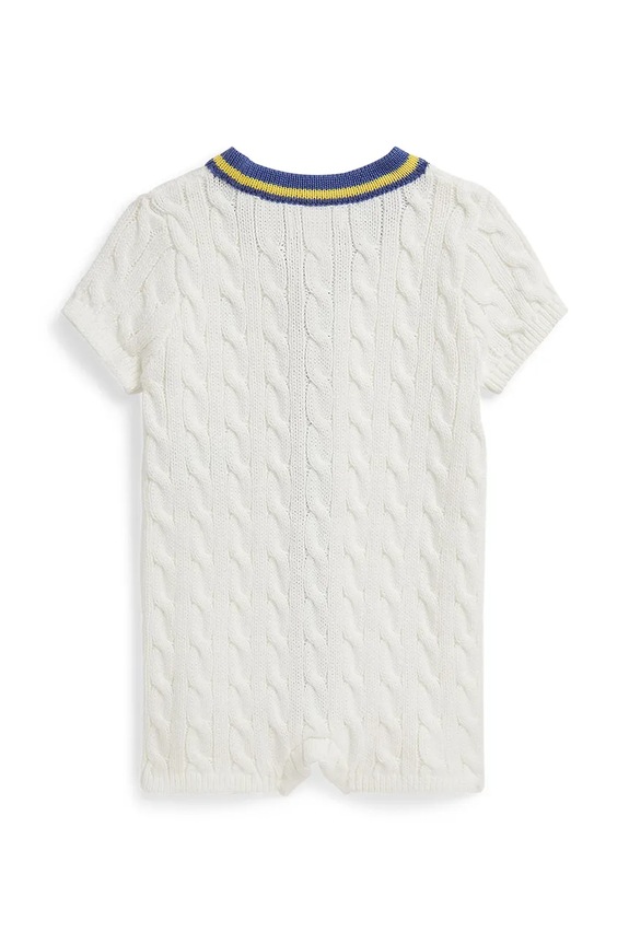 Бебешки памучен къс гащеризон Polo Ralph Lauren 320B14085001 бял SS26