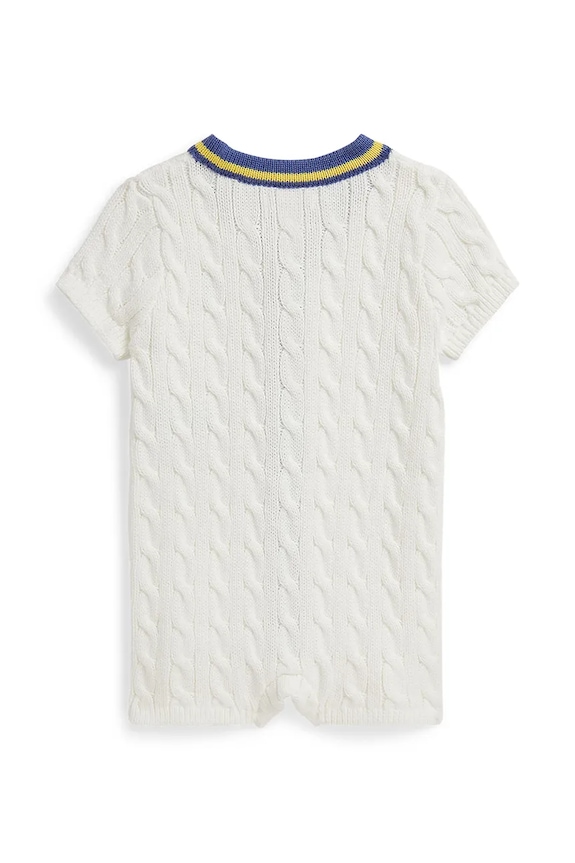 Бебешки памучен къс гащеризон Polo Ralph Lauren 320B14085001 бял SS26