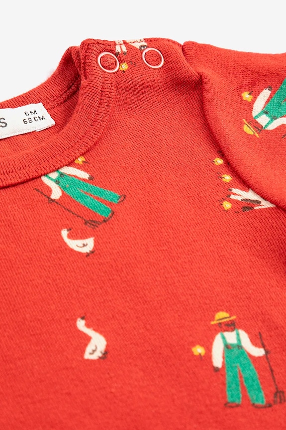 Bobo Choses body niemowlęce Farm Adventure 126AB003 czerwony SS26