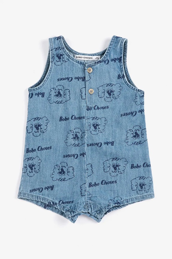 Bobo Choses rampers bawełniany niemowlęcy Pickles The Dog 126AB078 niebieski SS26