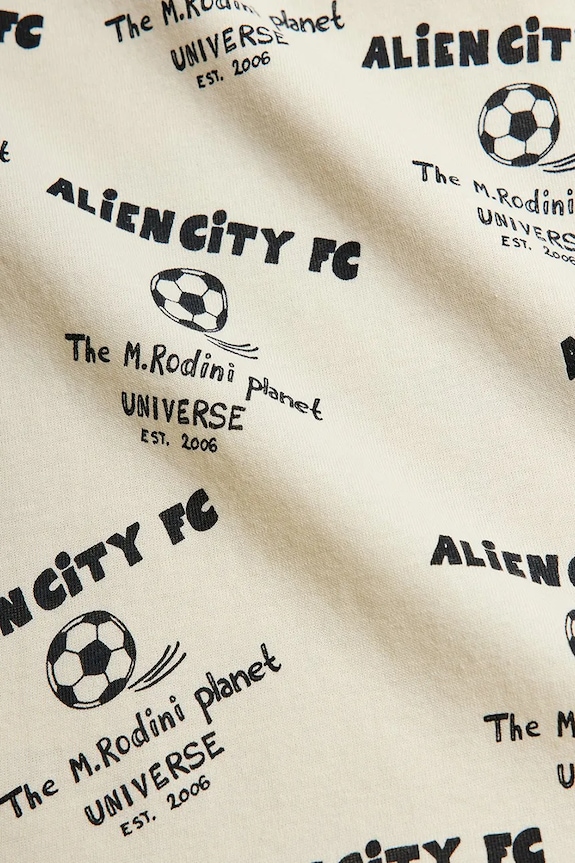 Mini Rodini tuta per neonati in cotone Alien City FC bianco 26240100
