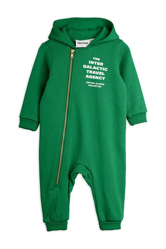 Pamučni kombinezon za bebe Mini Rodini Travel agency zelena 26240111