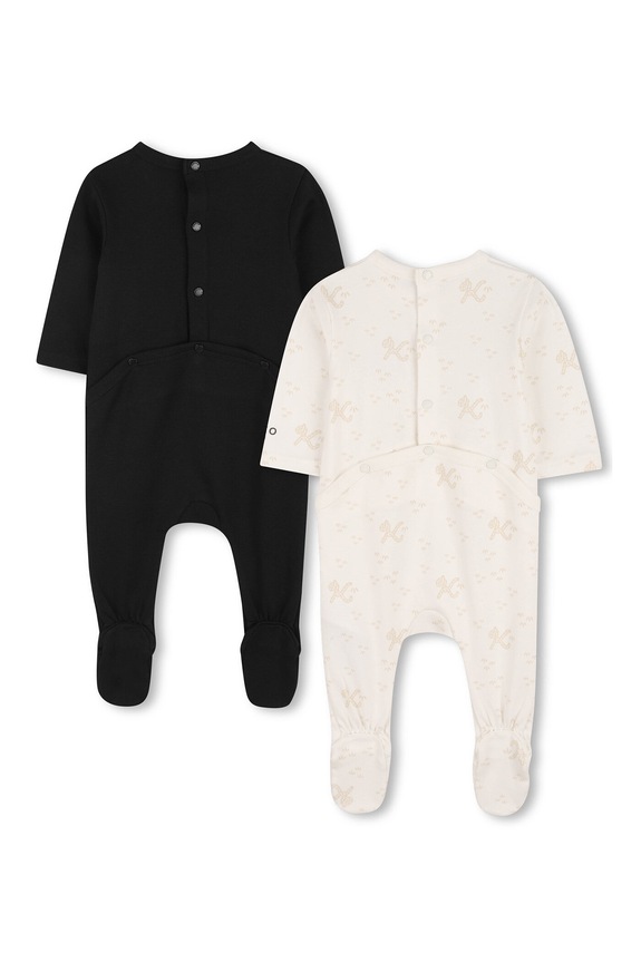 Kenzo Kids śpioszki bawełniane niemowlęce 2-pack K61616 czarny SS26