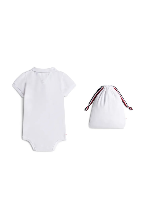 Tommy Hilfiger body dziecięce bawełniane z elastanem KN0KN02372.PPY2 biały SS26