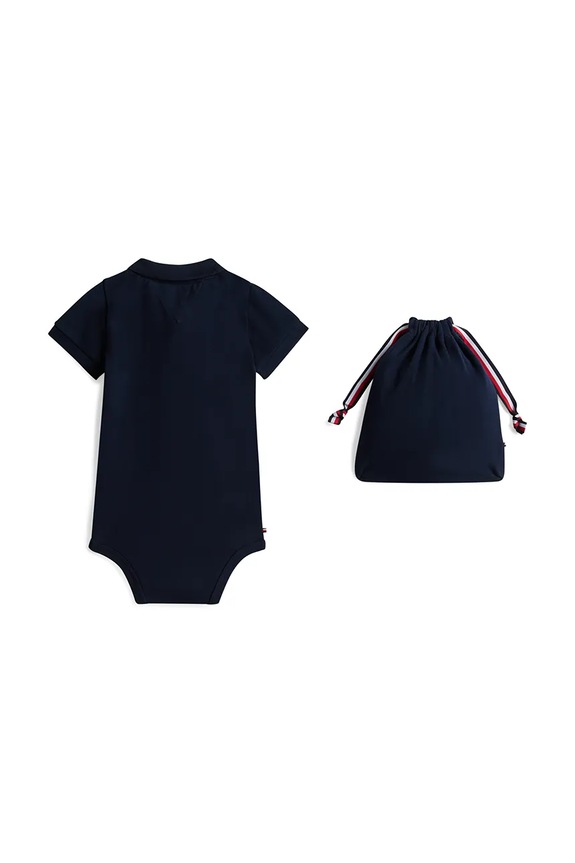 Tommy Hilfiger body detské bavlnené s elastanom KN0KN02372.PPY2 tmavomodrá SS26