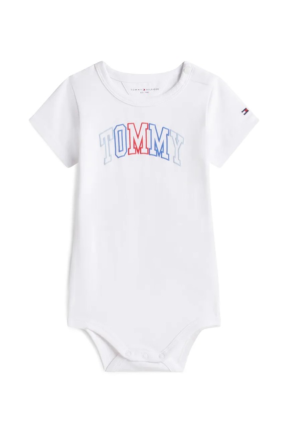 Tommy Hilfiger κορμάκι βρεφικό με βαμβάκι λευκό KN0KN02369.PPY2
