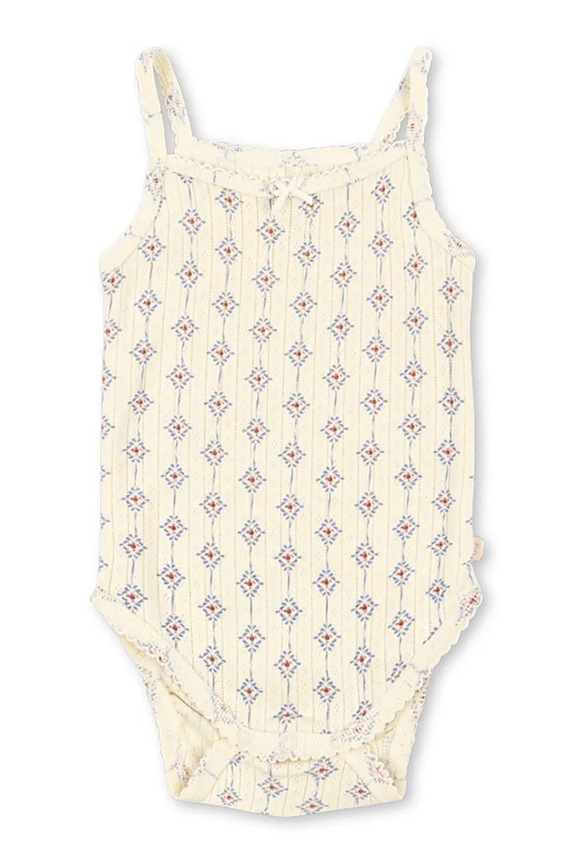 Konges Sløjd body dziecięce bawełniane MINNIE STRAP BODY GOTS beżowy KS105484.PPY2