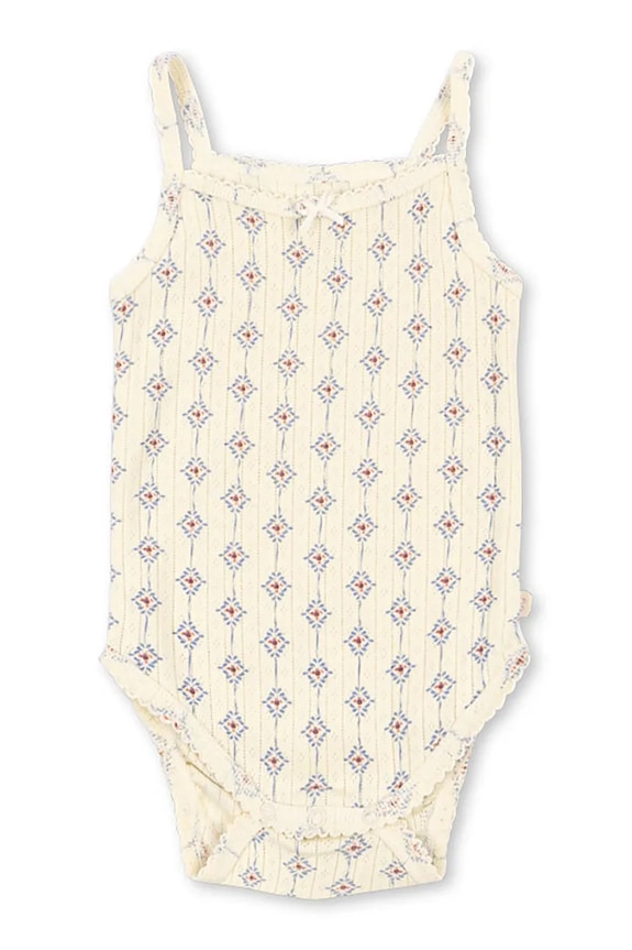 Konges Sløjd body dziecięce bawełniane MINNIE STRAP BODY GOTS beżowy KS105484.PPY2