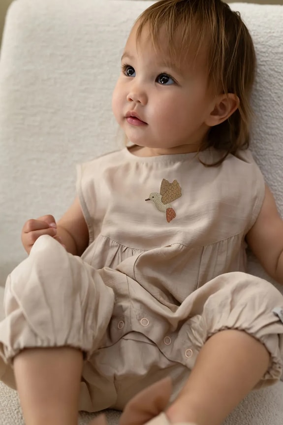 Donsje salopetă scurtă pentru copii Sabla Playsuit Hummingbird bej 3045301