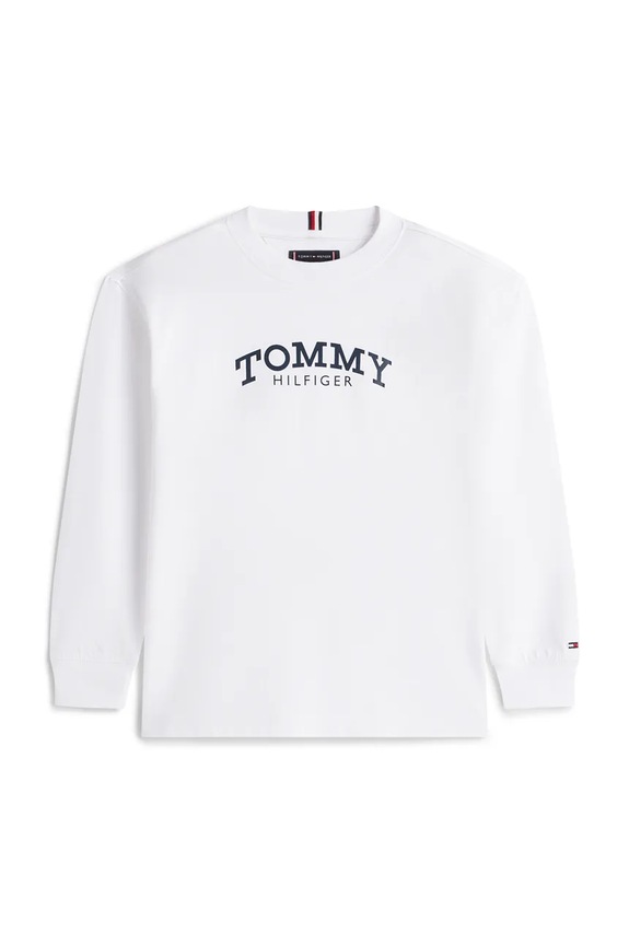Tommy Hilfiger longsleeve bawełniany dziecięcy KB0KB10052.98.122.PPY2 biały SS26