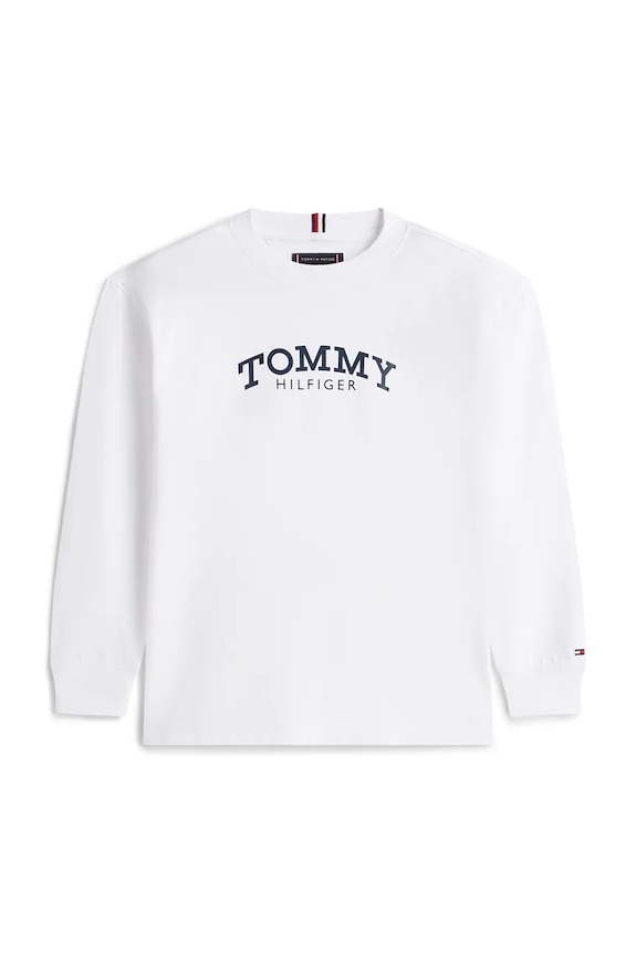 Detská bavlnená košeľa s dlhým rukávom Tommy Hilfiger KB0KB10052.128.176.PPY2 biela SS26