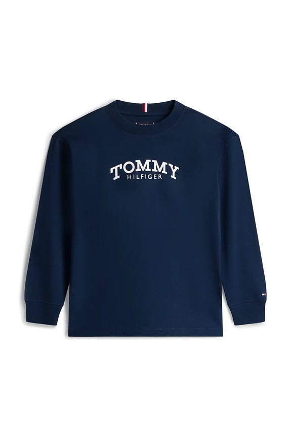 Tommy Hilfiger longsleeve din bumbac pentru copii KB0KB10052.128.176.PPY2 bleumarin SS26