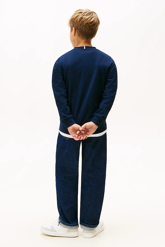 Tommy Hilfiger longsleeve din bumbac pentru copii bleumarin KB0KB10052.128.176.PPY2
