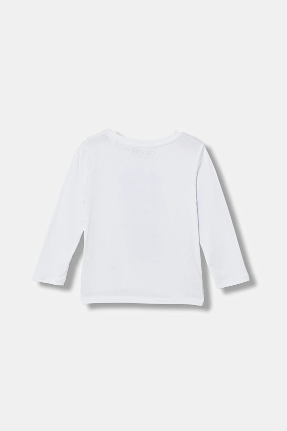 Дитячий бавовняний лонгслів Guess N6RI12.K8HM4.PPY2 білий SS26