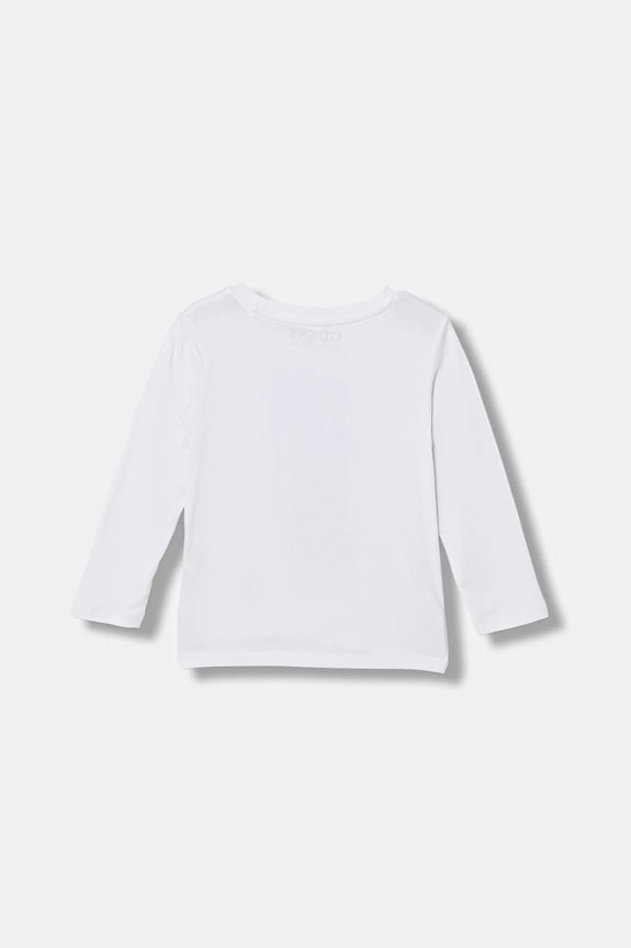 Дитячий бавовняний лонгслів Guess N6RI12.K8HM4.PPY2 білий SS26