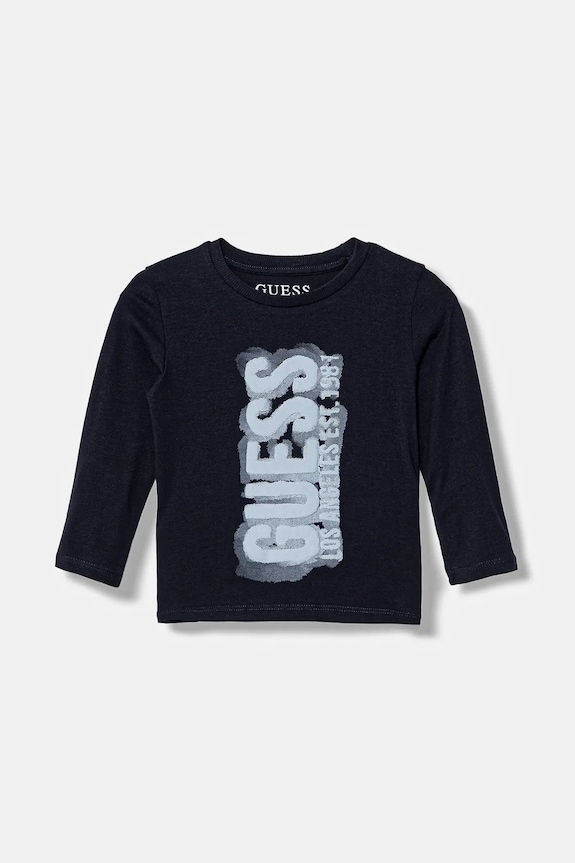 Дитячий бавовняний лонгслів Guess бавовна темно-синій N6RI12.K8HM4.PPY2