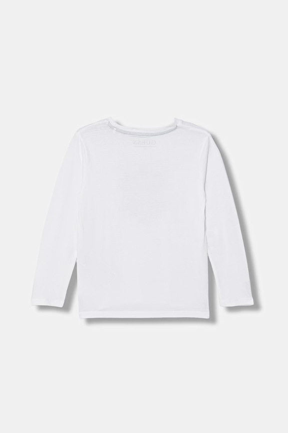 Guess longsleeve din bumbac pentru copii N6RI19.K8HM4.PPY2 alb SS26