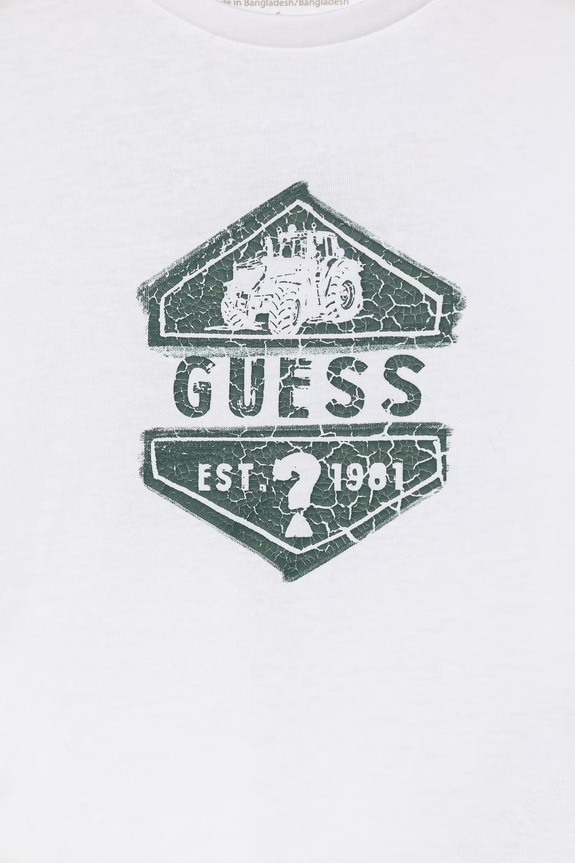 Băieți Guess longsleeve din bumbac pentru copii N6RI19.K8HM4.PPY2 alb