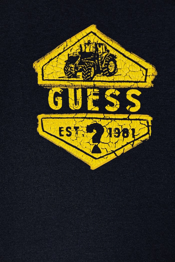 Băieți Guess longsleeve din bumbac pentru copii N6RI19.K8HM4.PPY2 bleumarin