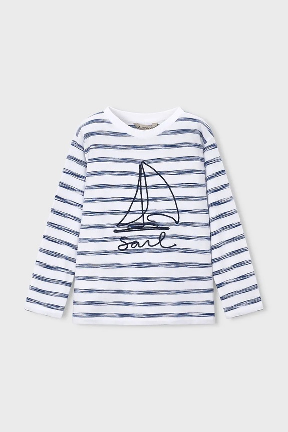 Παιδικό βαμβακερό μακρυμάνικο Mayoral βαμβάκι λευκό 3083.5A.Mini.PPY2