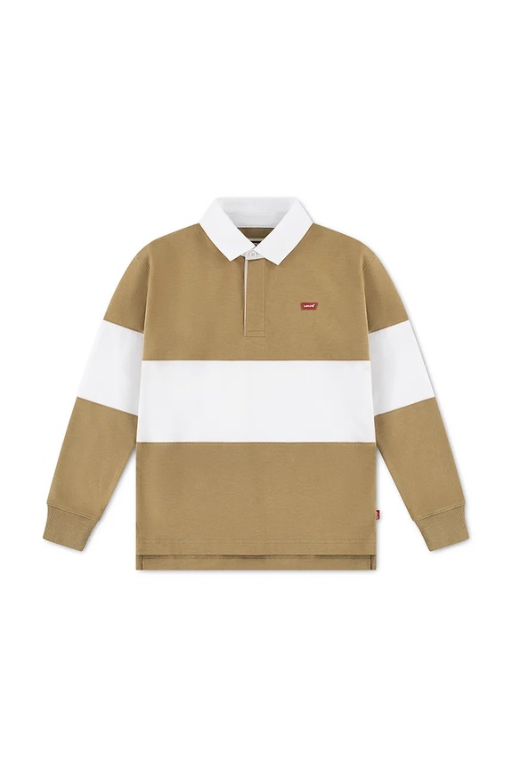 Παιδικό μακρυμάνικο Levi's TIMELESS RUGBY POLO 9EP601 μπεζ SS26