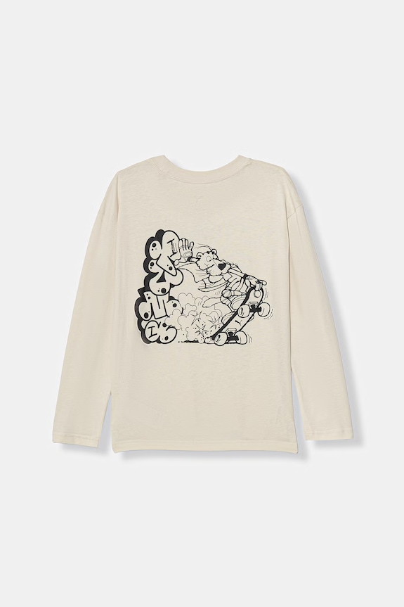 Detská bavlnená košeľa s dlhým rukávom Puma MID90s bavlna béžová 691745