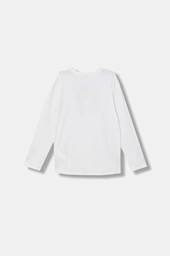 United Colors of Benetton longsleeve dziecięcy bawełniany 3I1XC10S2.G.Stagionale biały SS26