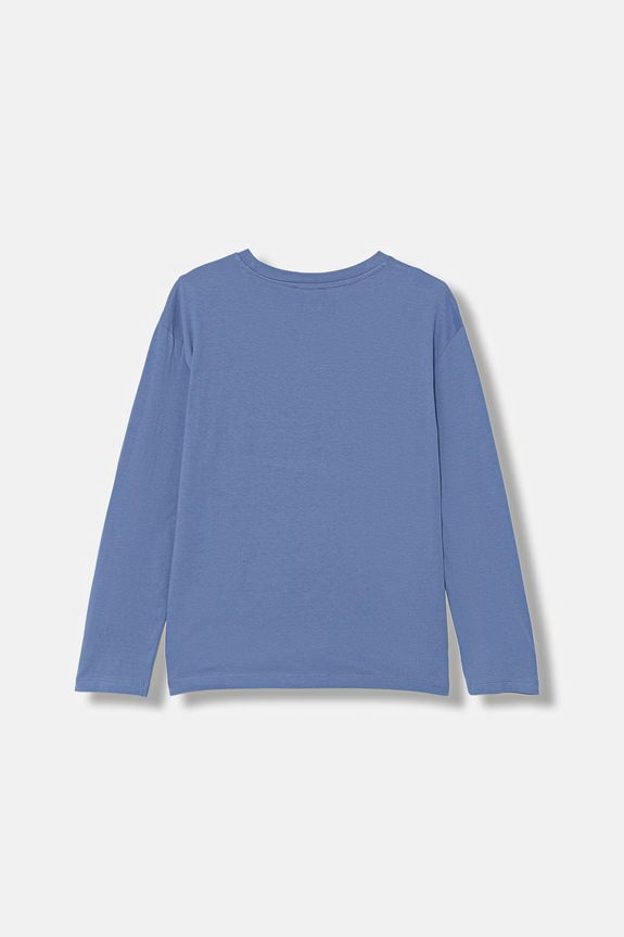 United Colors of Benetton longsleeve dziecięcy bawełniany 3I1XC10S2.G.Stagionale niebieski SS26