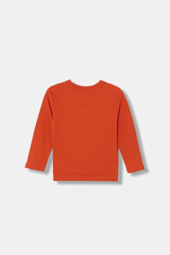 Detská bavlnená košeľa s dlhým rukávom United Colors of Benetton 3I1XG10LM.P.Stagionale oranžová SS26