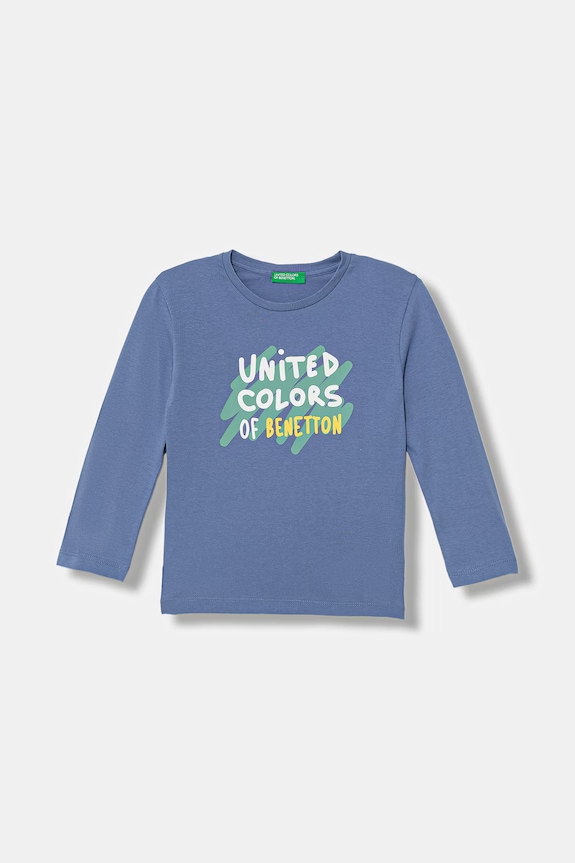 United Colors of Benetton longsleeve din bumbac pentru copii print albastru 3I1XG10LM.P.Stagionale